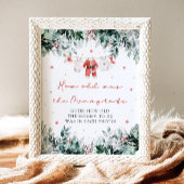 Kerstrood Santa Baby Hoe oud was het bord van mama Poster