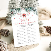 Kerstrood Santa Baby shower Baby Memory Game Kaart