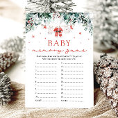 Kerstrood Santa Baby shower Baby Memory Game Kaart