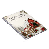 Kerstrood schuur wit paard notities | notitieboek (Rechterzijde)
