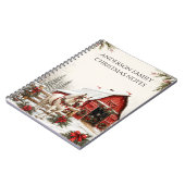 Kerstrood schuur wit paard notities | notitieboek (Linkerzijde)