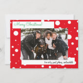 Kerstrood sneeuwfeest 5-fotokaart (Voorkant)