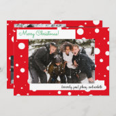 Kerstrood sneeuwfeest 5-fotokaart (Voorkant / Achterkant)