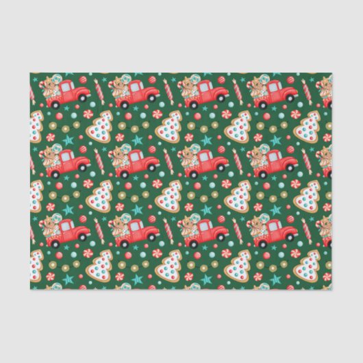 Kerstrood  Snoep Tissuepapier (Voorkant)