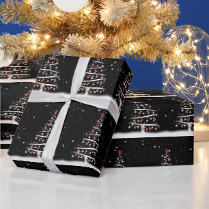 Kerstrood sokken en honkbalornamenten cadeaupapier