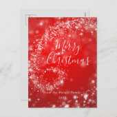 Kerstrood sprankelend minimalistisch stijlvol scri feestdagenkaart (Voorkant / Achterkant)