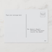 Kerstrood sprankelend minimalistisch stijlvol scri feestdagenkaart (Achterkant)