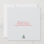 Kerstrood sprankelend minimalistisch stijlvol scri feestdagenkaart (Achterkant)