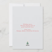 Kerstrood sprankelend minimalistisch stijlvol scri feestdagenkaart (Achterkant)