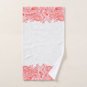 Kerstrood Vintage Paisley Streep Bad Handdoek (Handdoek)
