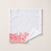 Kerstrood Vintage Paisley Streep Bad Handdoek (Wasdoekje)
