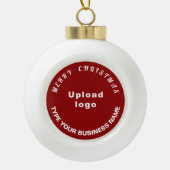 Kerstrood voor zakelijk gebruik, wit keramische bal ornament (Voorkant)