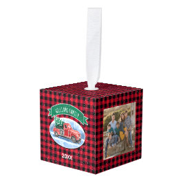  kerstrood vrachtwagen Aangepaste foto Decoratie