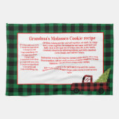 kerstrood vrachtwagen groene buffel theedoek (Horizontaal)