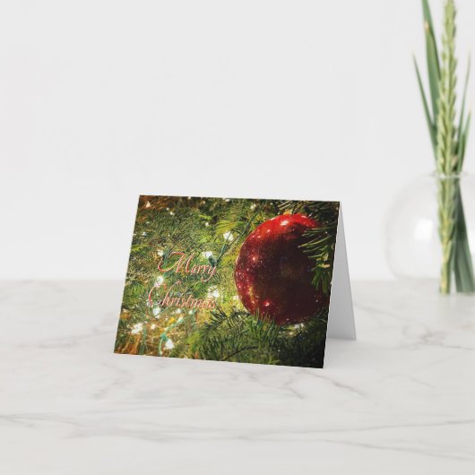 Kerstrood Wereldbol Feestdagen Kaart (Voorkant)