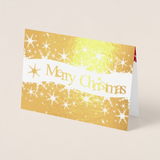 Kerstrood Winter Sneeuwvlokken Folie Kaarten (Voorkant)