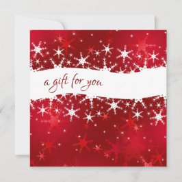 kerstrood wintersneeuwvlokken — cadeaubon