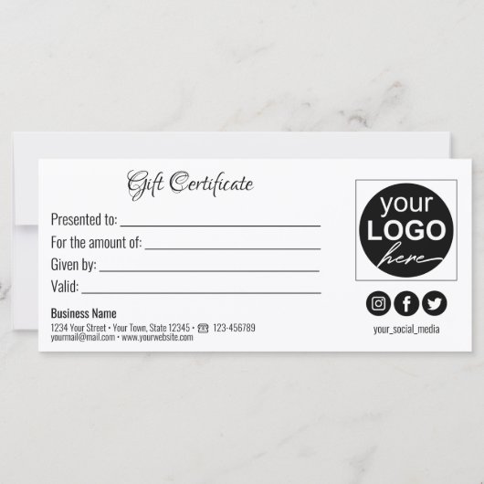 kerstrood wintersneeuwvlokken — cadeaubon (Achterkant)