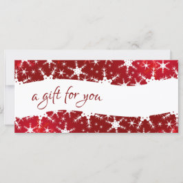 kerstrood wintersneeuwvlokken — cadeaubon