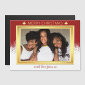 Kerstrood-wit en gouden groepsfoto-feestdag (Voorkant / Achterkant)