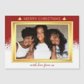 Kerstrood-wit en gouden groepsfoto-feestdag (Voorkant)