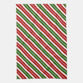 Kerstrood, Wit en Groen Kerstmis Strepen Theedoek (Verticaal)