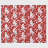 Kerstrood wit Fox Snowflake Winter Woodland Cadeaupapier (Vlak)