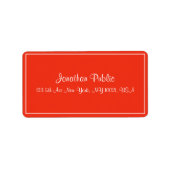 Kerstrood wit handgeschreven script, klassiek etiket (Voorkant)