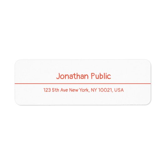 Kerstrood, wit handschrift, terugzendadres etiket (Voorkant)