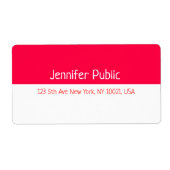 Kerstrood wit handschrift Verzendadres Etiket (Voorkant)