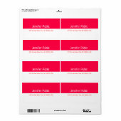 Kerstrood wit handschrift Verzendadres Etiket (Full Sheet)