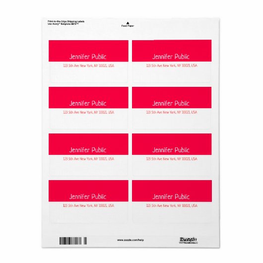 Kerstrood wit handschrift Verzendadres Etiket (Full Sheet)