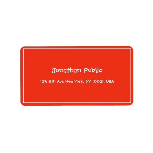 Kerstrood wit, kalligrafen, Sjabloon adres Etiket (Voorkant)