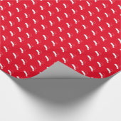 Kerstrood wit kerstcadeautje cadeaupapier (Hoek)