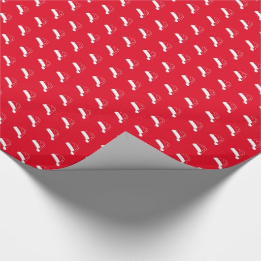 Kerstrood wit kerstcadeautje cadeaupapier (Hoek)