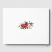 Kerstrood wit poinsettia bruiloft gastenboek (Achterkant)
