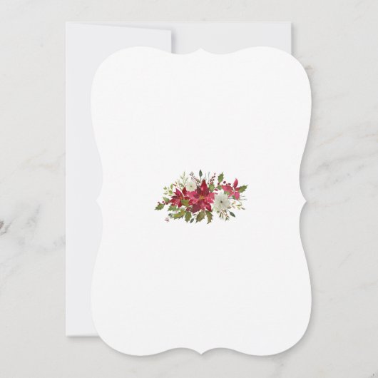 Kerstrood wit Poinsettia Sweet Sixteen Kaart (Achterkant)