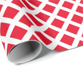 Kerstrood wit ruitvormig patroon modern cadeaupapier (Rol Hoek)