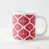 Kerstrood wit Snowflakes, Latijns schrift Grote Koffiekop (Rechts)