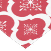 Kerstrood wit Snowflakes, Latijns schrift Tafelkleed (Gekanteld)