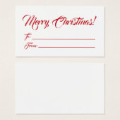 Kerstrood wit tot blanco manuscriptkaarten visitekaartje (Voorkant /achterkant)