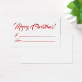 Kerstrood wit tot blanco manuscriptkaarten visitekaartje (Bureau)
