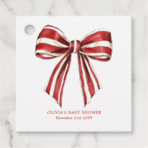 Kerstrood | Witte Coquette Bow Baby shower