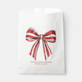 Kerstrood | Witte Coquette Bow Baby shower Bedankzakje (Voorkant)