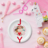 Kerstrood witte foto, minimalistisch modern papieren bordje (Feest)