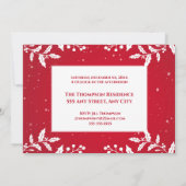 Kerstrood, witte Holly, Dekhallen Partij Kaart (Achterkant)