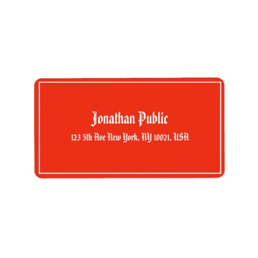 kerstrood-witte kalligrafie Sjabloon Adres Etiket (Voorkant)