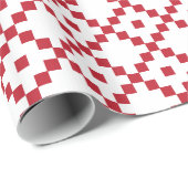 Kerstrood-witte quilt patroon cadeaupapier (Rol Hoek)
