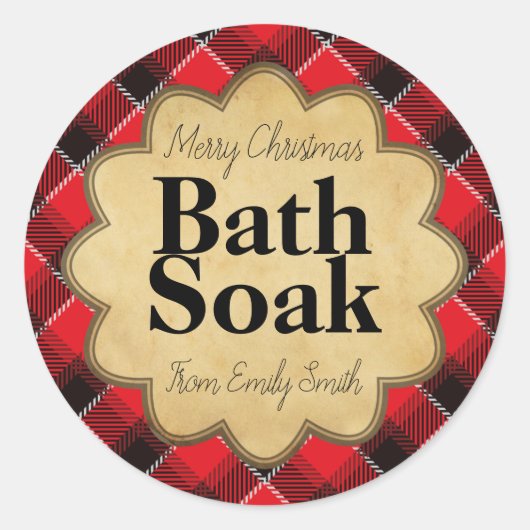 kerstrood zwart, geplateerd voetsok of struikgewas ronde sticker (Voorkant)