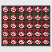 kerstrood zwart tartan foto toevoegen cadeaupapier (Vlak)
